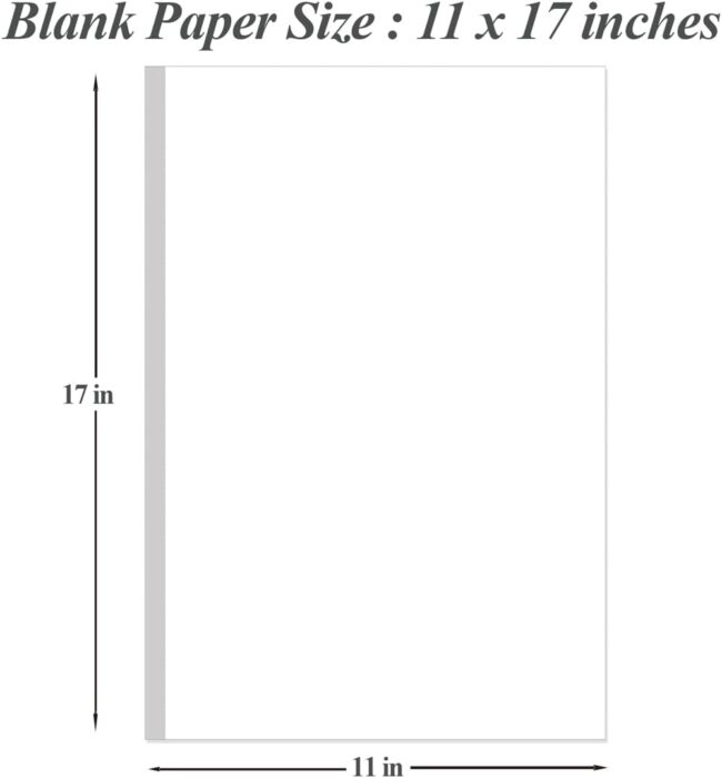 11" x 17" Blank Print Paper, 45Sheets/90Pages Blank Loose-Leaf Paper, DIY Template Printing in Office, 100gsm Blank Paper - Image 2