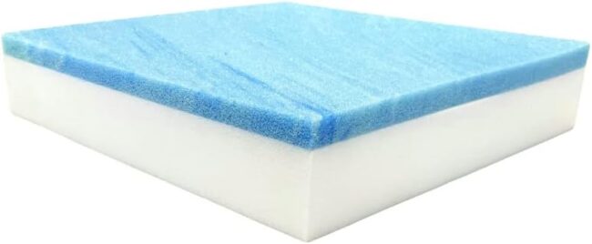 6" x 24" x 24" Gel Memory Foam Upholstery Square Cushion Medium Firm (Chair & Wheelchair Seat Cushion Replacement, Square Foam Dining Chairs, Couch, Sofa, Rubber Padding)