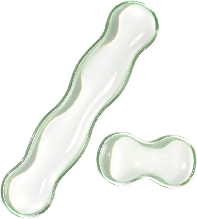 Clear Gel Wrist Rest for Keyboard and Mouse, Green Silicone Mouse Wrist Rest Set, Cute Ergonomic Wrist Rest for Keyboard 60%/75%(Green)