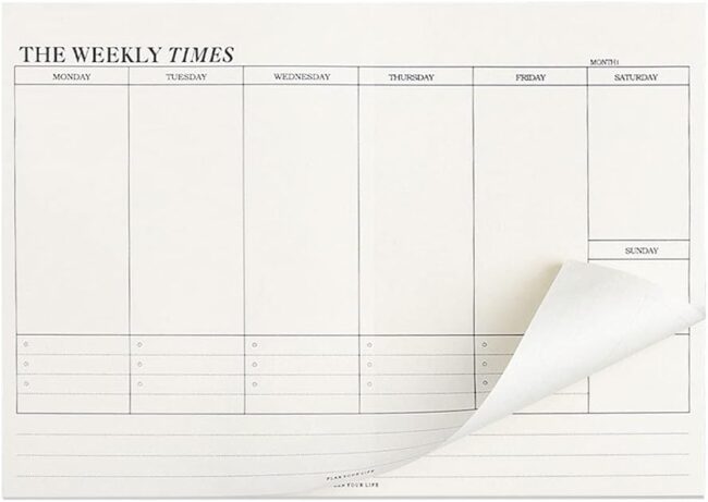 60 Sheets Weekly Pad, Tear Off Weekly Planner Notepad with Daily Schedule Weekly to Do List Notepad（7x10” ）