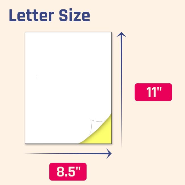 30 Sheets, Printable White Sticker Paper, Laser/Inkjet Printing - Matte, Letter Size (8.5" x 11") - Image 2