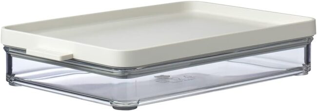 Food Storage Box with Lid | 17oz/500ml | Ideal for Cold Cuts, Cheese, and More | Stackable design | Nordic White | BPA-Free | Made in Holland