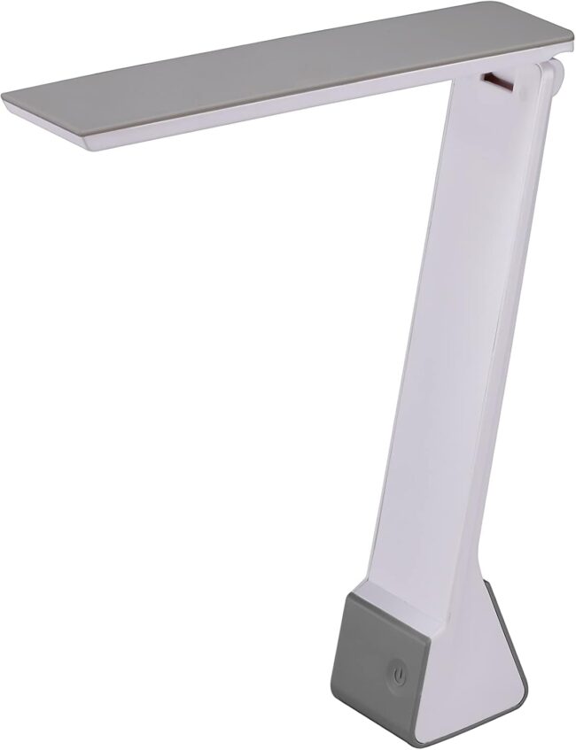 Rechargeable Battery Led Desk Lamp, 3 Color Temperatures, Flip Open, Gray