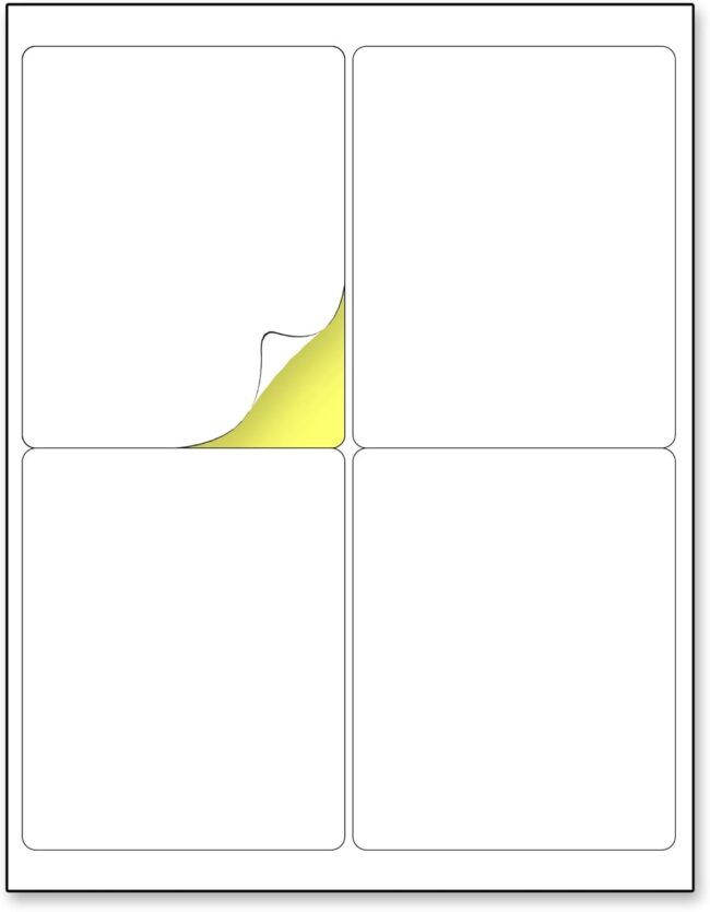 (4" x 5") 30 Sheets, Large White Labels Stickers - Laser/Inkjet Printable