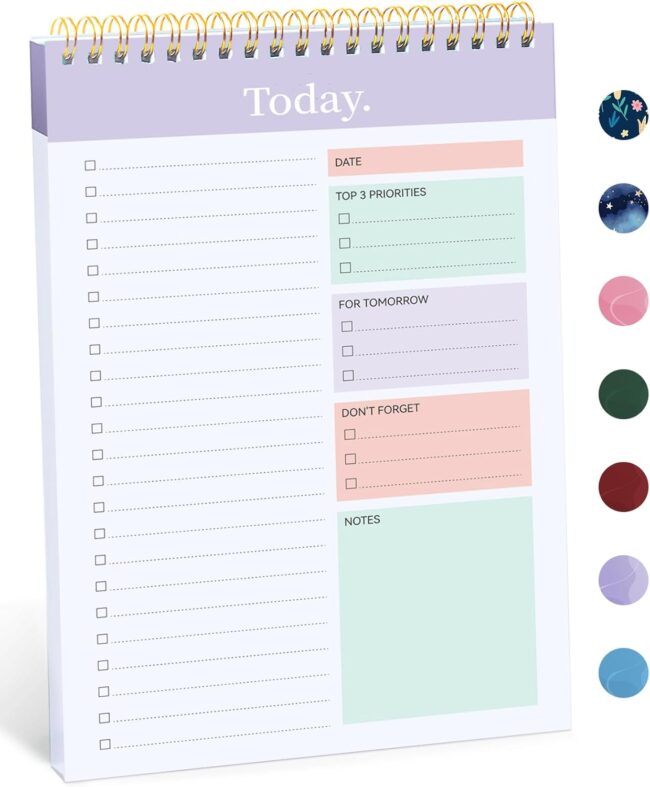 To Do List Pad - To Do List Notebook for Work with 52 Sheets, Undated Daily Planner Perfect for Daily Tasks and Goal Setting, To Do List Notepad Suitable for Office, Home and School-