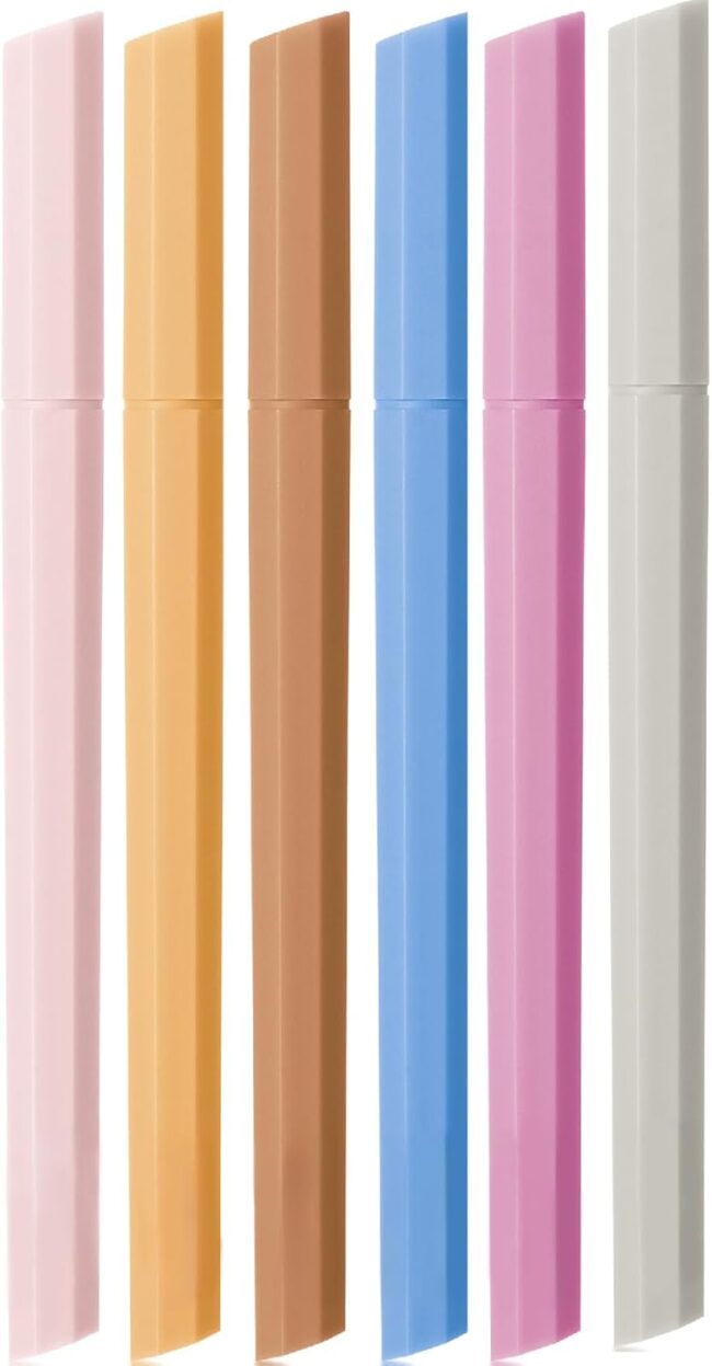 Aesthetic Highlighters, 6 Pack, Chisel Tip, Retro Tones, Cute Highlighters Assorted Colors