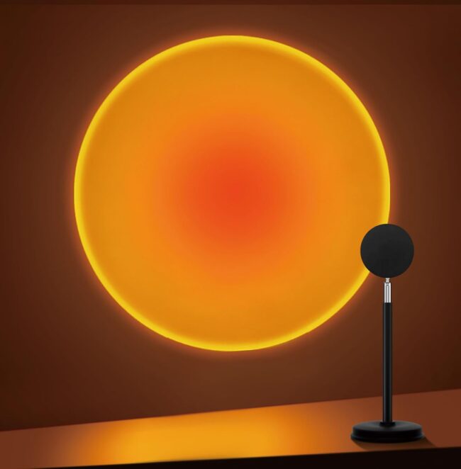 Sunset Lamp Projector,180 Degree Rotation Sun Projection Light Led Night Light Floor Lamp with USB Port,Sunset Lamps for Photography Party Bedroom Decor,Christmas Gifts for Women