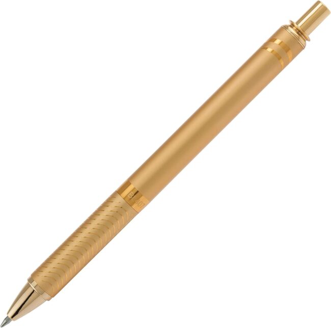 Alloy Retractable Gel Pen, Gold Barrel, Black Ink, Includes Gif Box