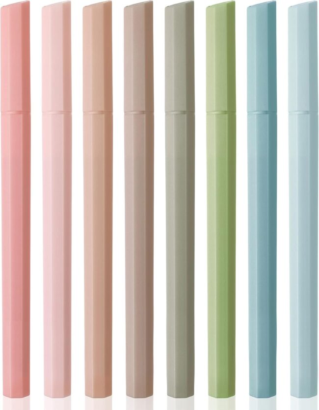 Aesthetic Highlighters - 8 Pack, Chisel Tip, Assorted Colors, Bible Highlighters No Bleed, Cute Pens for Bible Pages