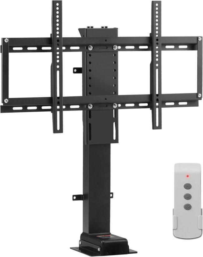Motorized TV Lift Stroke Length 39.4 Inches Motorized TV Mount Fit for 32-70 Inch TV Lift with Remote Control Height Adjustable 28.74-68.11 Inch,Load Capacity 154 Lbs (32"-70"(1000mm)