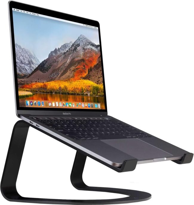 for s and Laptops | Ergonomic desktop cooling stand for home or office (matte black)