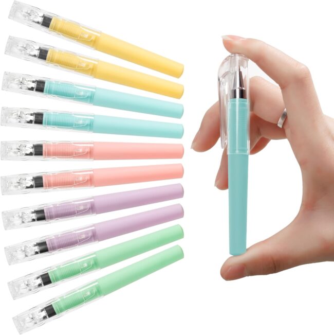10 Pcs Mini Gel Pens Bulk, 4.16 Inch Short Small Pens with 0.5mm Point, Black Ink Smooth Writing Pocket Pens, Quick Dry, Macaron Color, School Office Supplies for Women