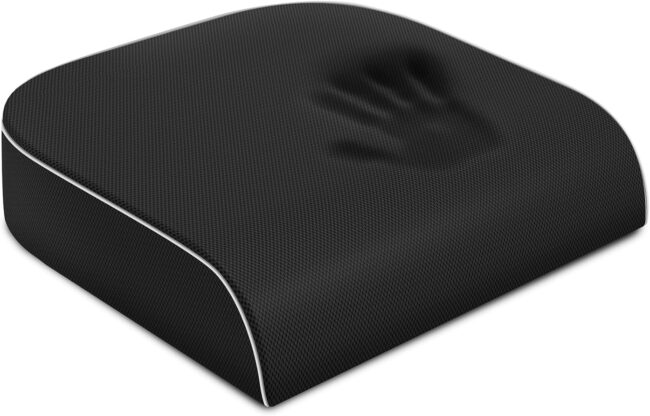 Seat Cushion for Taibone Pain Relief, Office Chair Cushion, Memory Foam Large Chair Cushion with Non-Slip Cover for Soft Support at Office Chair, Car Seat, Airplane, Bleacher Black/Large