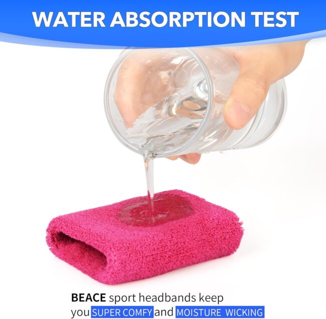Sweatbands Sports Wristband for Men & Women - Moisture Wicking Athletic Cotton Terry Cloth Sweatband for Tennis, Basketball, Running, Gym, Working Out - Image 2