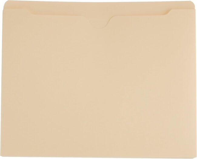File Folders Jacket, Reinforced Straight-Cut Tab, Flat-No Expansion,  Size, Manila, 100-Pack - AMZ600 - Image 2