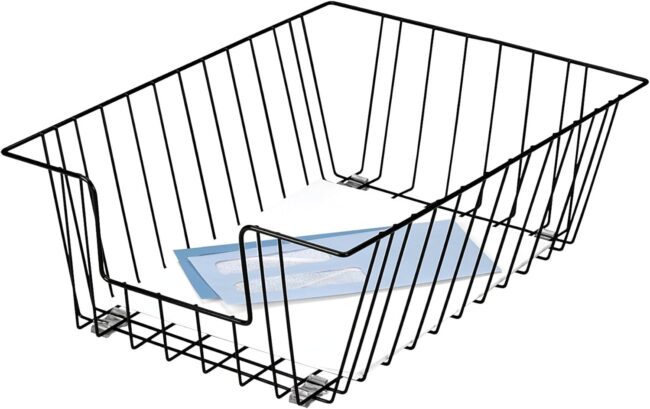 Size Desk Tray Organizer, Wire, Black (65112)
