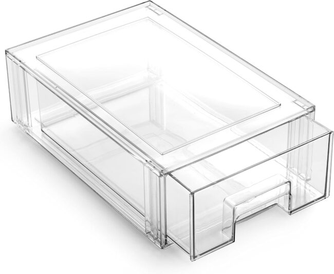 Stackable Storage Drawers, Small - Clear  | Storage Bins With Drawers Bathroom Organizers and Storage Organization and Storage Under Sink Organizer Vanity Cabinet Home