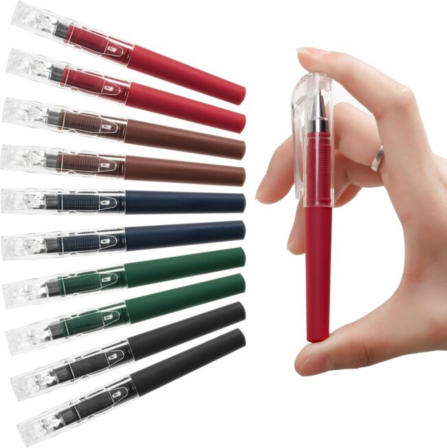 10 PCS Mini Gel Pens Bulk, 4.16 Inch Pocket Pen with 0.5mm Bullet Point, Assorted Colors, Black Ink Small Pens, Smooth Writing, Quick Dry, Cute Pens for Small Notebook, Office School Supplies