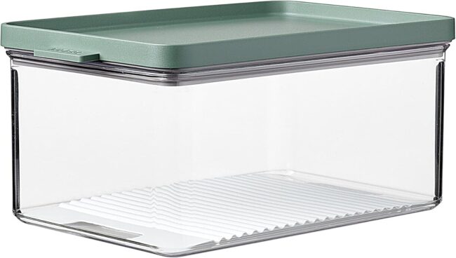 Cheese Storage Container - Airtight Fridge Box with Lid - 2000 ml - Rectangular Lidded Box - Modern, Minimalist Style - Ideal for Cheese Organization