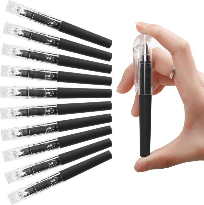 Mini Gel Pens, 10 Pcs 0.5mm Black Ink Pocket Pen, 4.16 Inch Short Small Pen Bulk, Smooth Writing, Quick Dry, Cute Pens for Pocket Journaling Notebook Notepad, Office School Supplies
