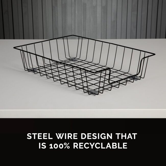 Size Desk Tray Organizer, Wire, Black (65112) - Image 2