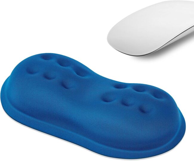 Ergonomic Mouse Wrist Rest, Soft Mouse Wrist Support Pad with Memory Foam, Non-Slip Base (French Blue)
