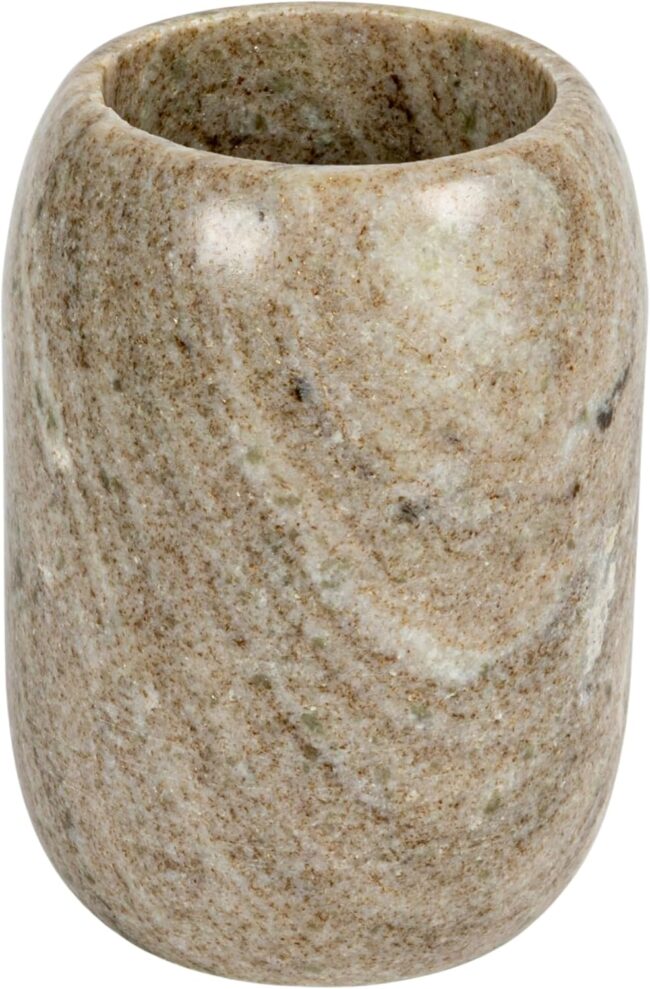 Modern Marble Bottle Holder, White Crock, Natural